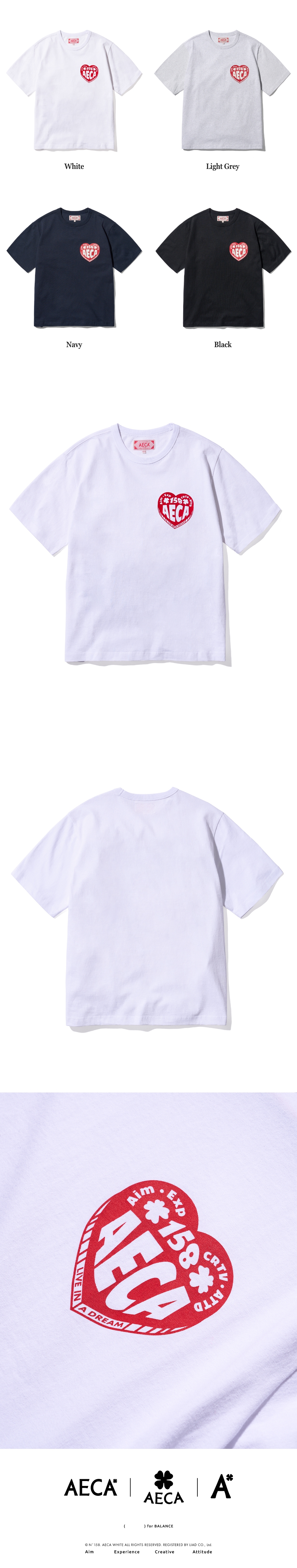 MUSINSA | AECA WHITE AECA LOVE HALF SLEEVE-WHITE